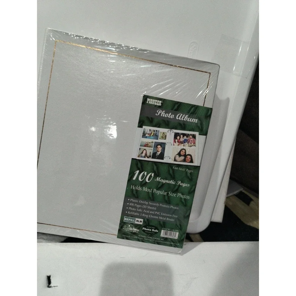 NEW Pioneer Photo Album Book 100 Magnetic Pages White 3 Ring Photo Safe Binder